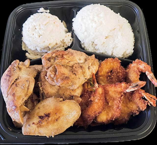 BBQ Chicken & Crispy Shrimp.