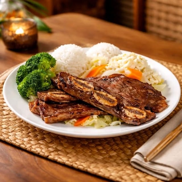BBQ Chicken & Kalbi Short Ribs.